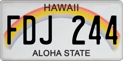 HI license plate FDJ244
