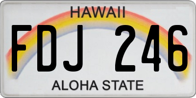 HI license plate FDJ246