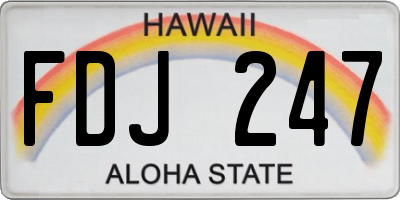 HI license plate FDJ247
