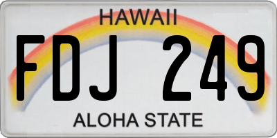HI license plate FDJ249