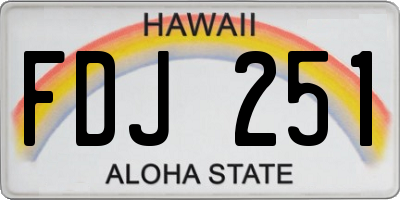 HI license plate FDJ251