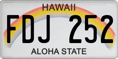 HI license plate FDJ252