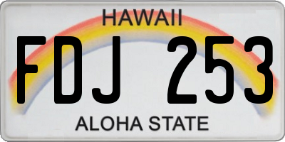 HI license plate FDJ253