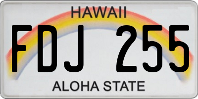 HI license plate FDJ255