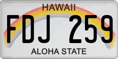 HI license plate FDJ259