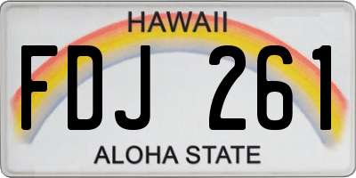 HI license plate FDJ261