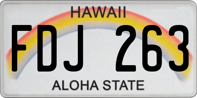 HI license plate FDJ263