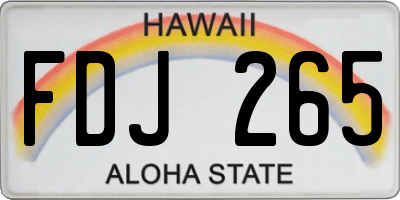 HI license plate FDJ265