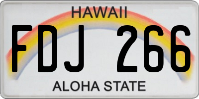 HI license plate FDJ266