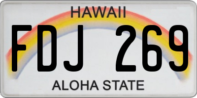 HI license plate FDJ269