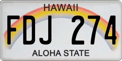 HI license plate FDJ274