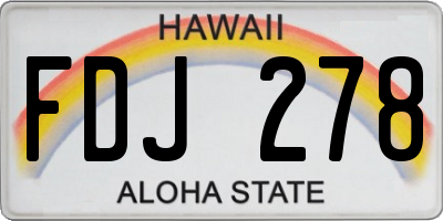 HI license plate FDJ278