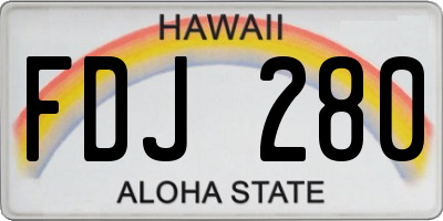 HI license plate FDJ280