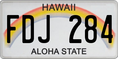HI license plate FDJ284