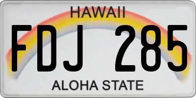 HI license plate FDJ285