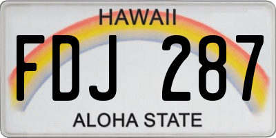 HI license plate FDJ287