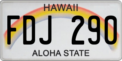 HI license plate FDJ290