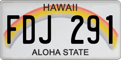HI license plate FDJ291