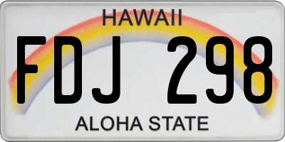 HI license plate FDJ298