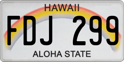 HI license plate FDJ299
