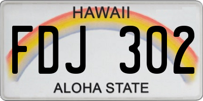 HI license plate FDJ302