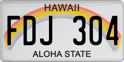 HI license plate FDJ304