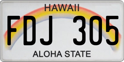 HI license plate FDJ305