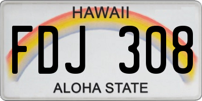 HI license plate FDJ308