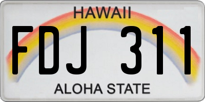HI license plate FDJ311