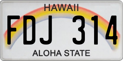 HI license plate FDJ314