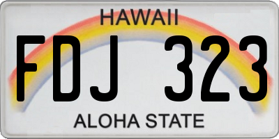 HI license plate FDJ323