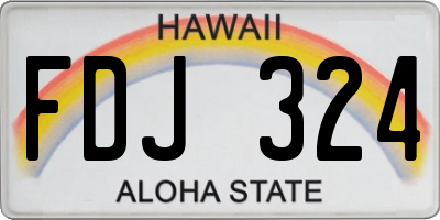 HI license plate FDJ324