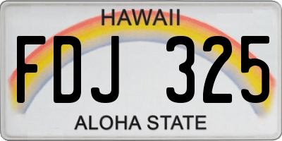 HI license plate FDJ325