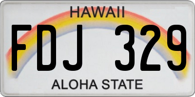 HI license plate FDJ329