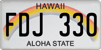 HI license plate FDJ330