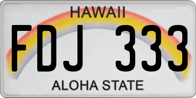 HI license plate FDJ333