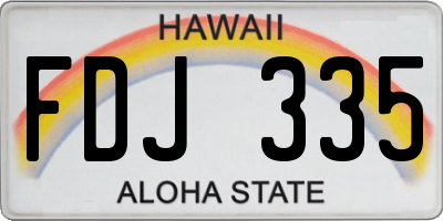 HI license plate FDJ335