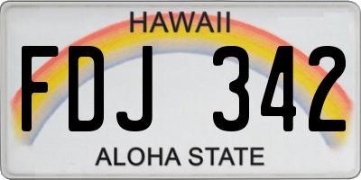 HI license plate FDJ342