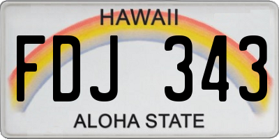 HI license plate FDJ343
