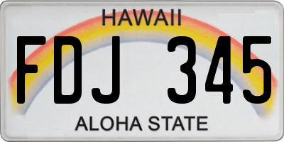 HI license plate FDJ345