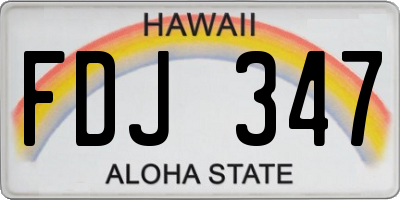 HI license plate FDJ347