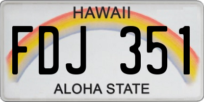 HI license plate FDJ351