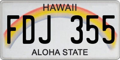 HI license plate FDJ355