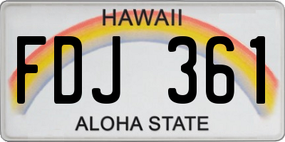 HI license plate FDJ361