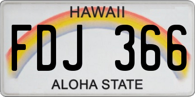 HI license plate FDJ366