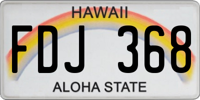 HI license plate FDJ368