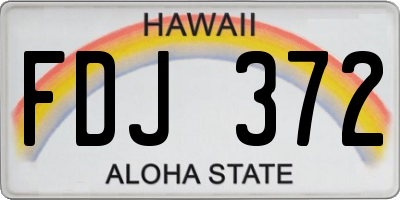 HI license plate FDJ372