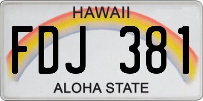 HI license plate FDJ381