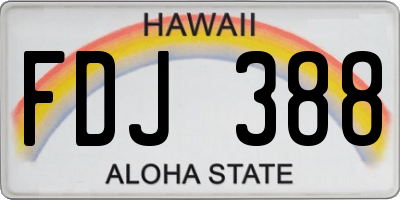 HI license plate FDJ388