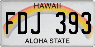 HI license plate FDJ393
